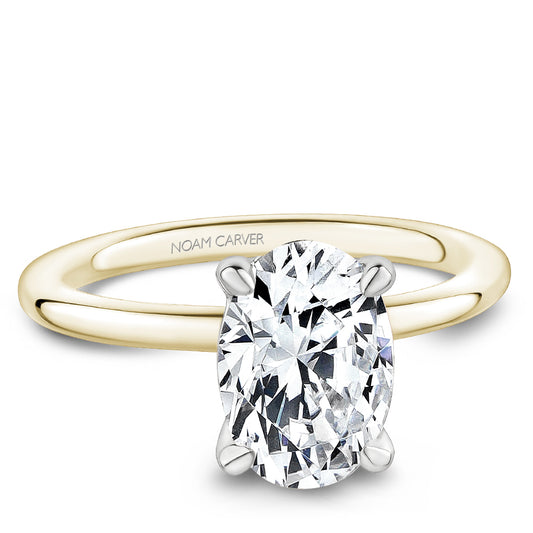 Noam Carver Yellow Gold Oval Engagement Ring against a white background