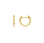 14K White Gold Fluted Mini Huggie Earrings