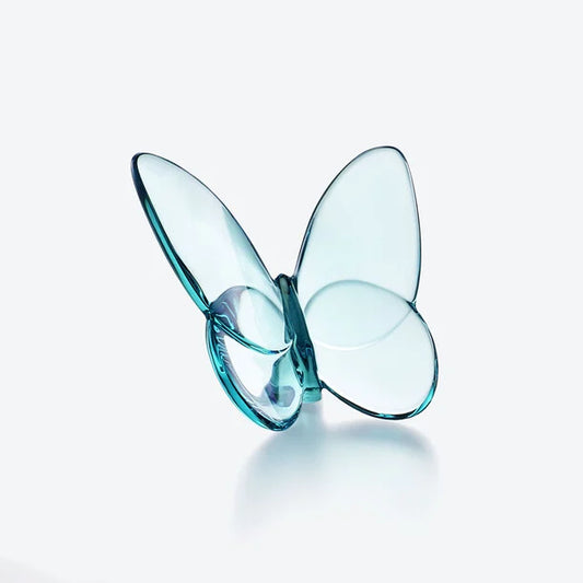 Crystal Turquoise Butterfly against a white background