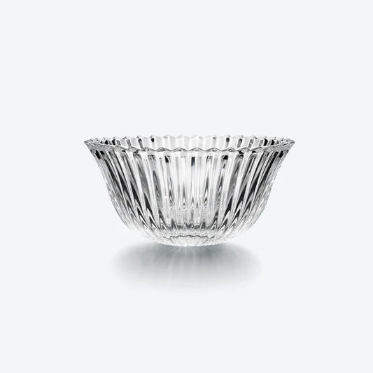 textured crystal bowl against a white background