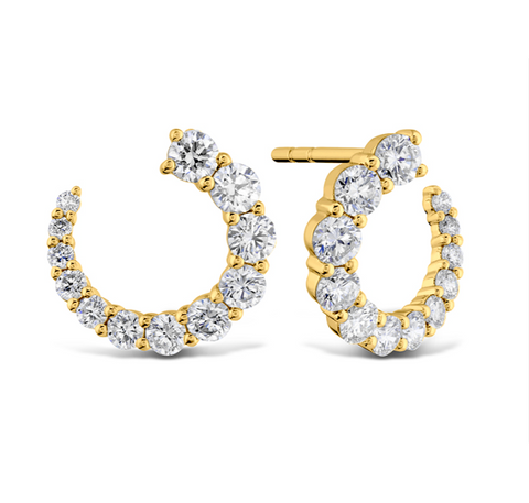 18K Yellow Gold Diamond Luna Wrap Earrings