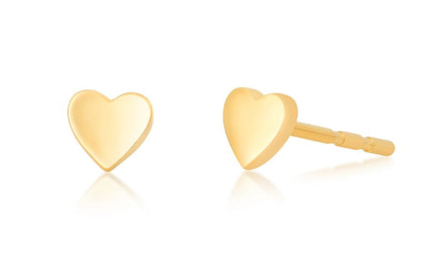14K Yellow Gold Petite Heart Earrings