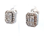 East Coast Diamond Buyers bagguette and round diamond stud Earrings