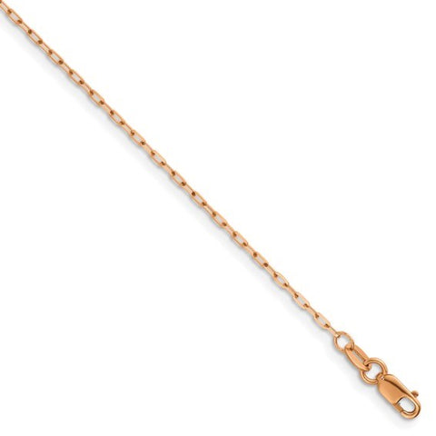 14K Rose Gold .9mm Solid Flat Chain 18 Inch