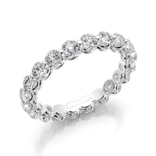 Noam Carver White Gold Band with 20 round Diamonds against a white background