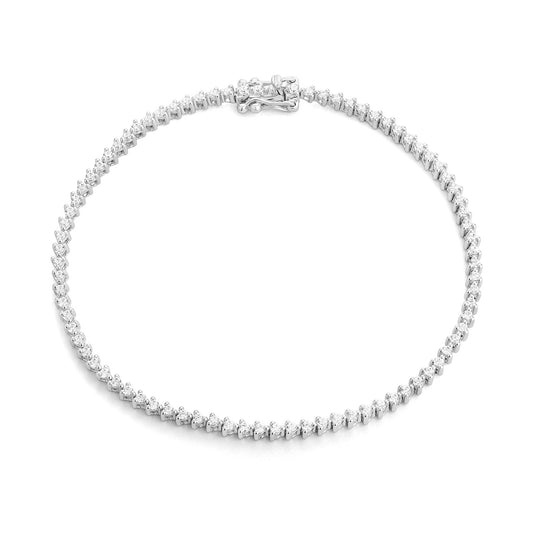 White Gold Diamond Tennis Necklace against a white background