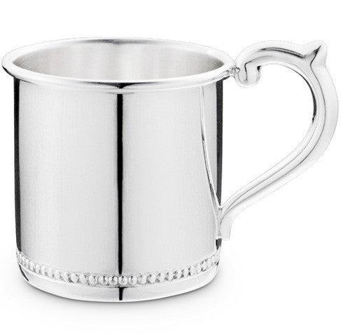 Sterling Silver Beaded Cup against a white background