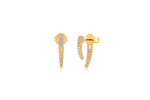 14K Gold Mini Diamond Hook Earrings