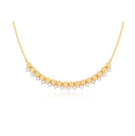 EF Collection diamond and 3mm ball Necklace