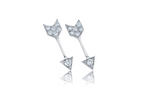 14K Gold and Diamond Mini Arrow Stud Earrings