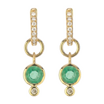 Women's 14K Yellow Gold Petite Emerald Earring Charm