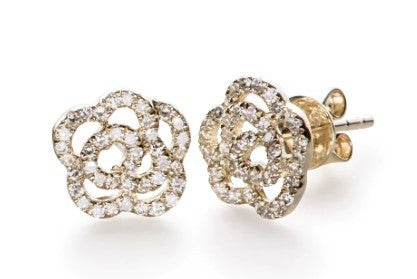 EF Collection diamond rose Earrings