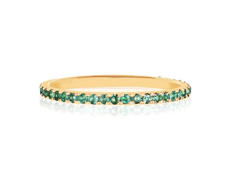 14K Yellow Gold Emerald Eternity Stack Fashion Ring