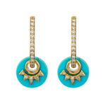 Three Stories love explosion 9mm turquoise disc charms Earrings