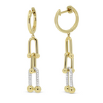 14K Gold Diamond Dangle Earrings
