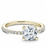 Crown Ring 14K Noam Carver CZ and Diamond Engagement Ring