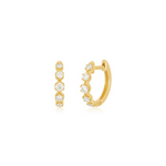 14K Gold Diamond Crown Huggie Earring