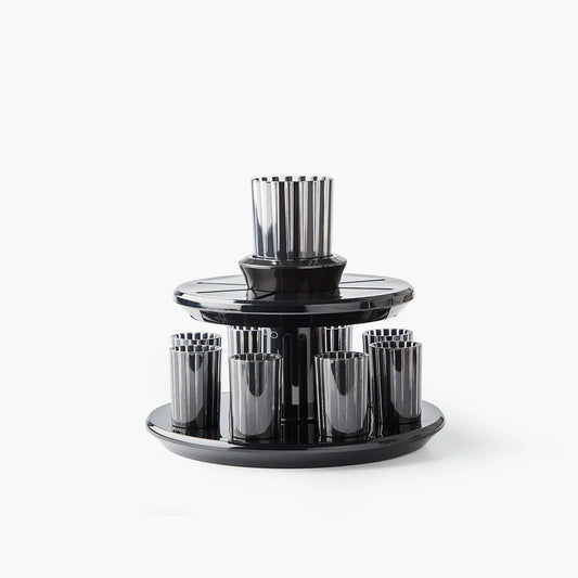 dark Apeloig Kiddush Wine Fountain Set against a white background