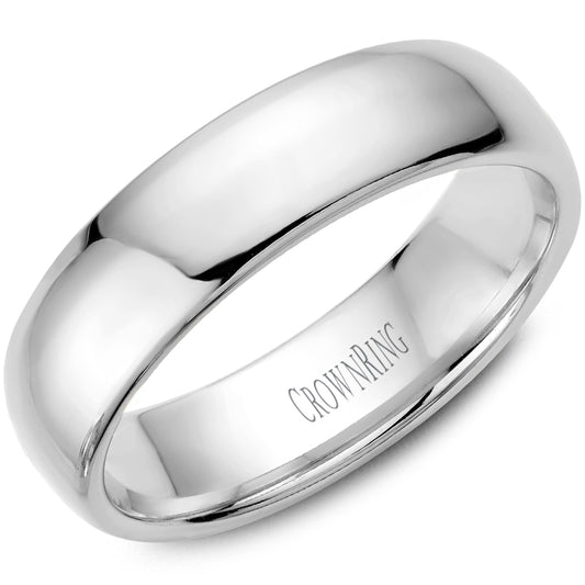 Platinum CrownRing wedding band against a white background