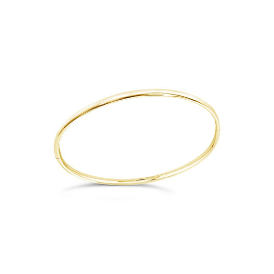 Yellow Gold Hinged Bangle bracelet against a white background