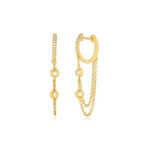 14K GoldPillow Chain Mini Huggie Earrings