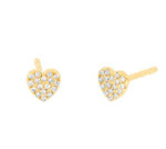EF Collection diamond pave heart Earrings