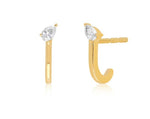 14K Gold and Diamond Pear Right Earring