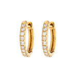 Three Stories 14K Yellow Gold Diamond Classic Huggie Earrings