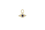 Diamond and Sapphire Evil Eye Charm in 14K Yellow Gold EF Collection