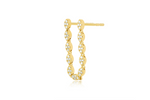 14K Gold Pave Diamond Marquise Double Stud Earrings