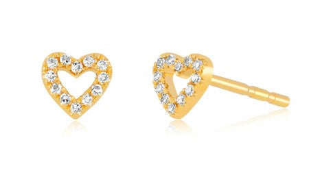 EF Collection baby diamond open heart Earrings